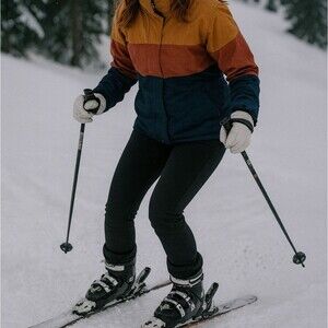 AQ Arctic Quest Skinny Leg Ski Snow Pants Black Women L Slopes Cold Weather Zip